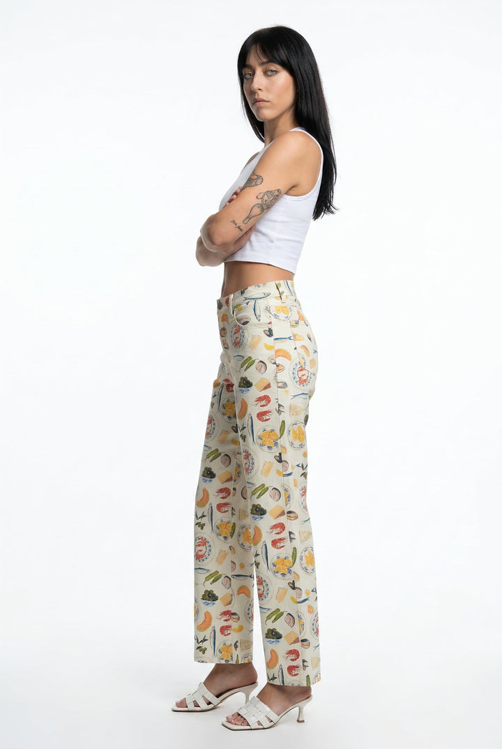 Sorella Market Print Straight-Leg Jeans