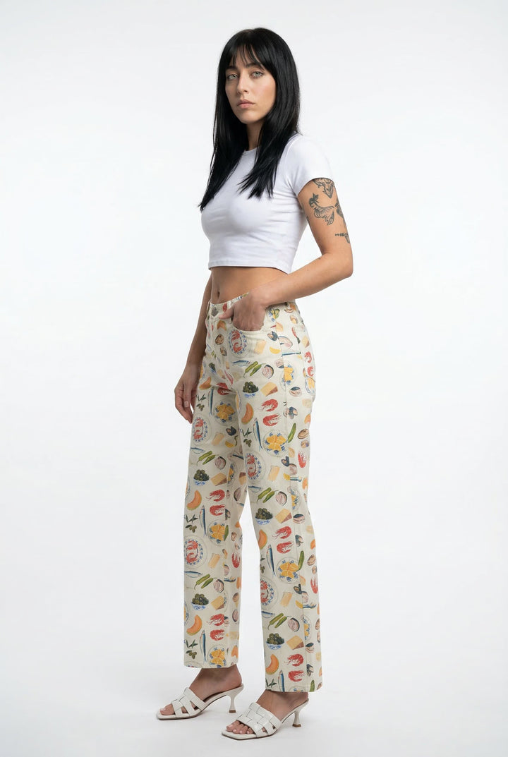 Sorella Market Print Straight-Leg Jeans