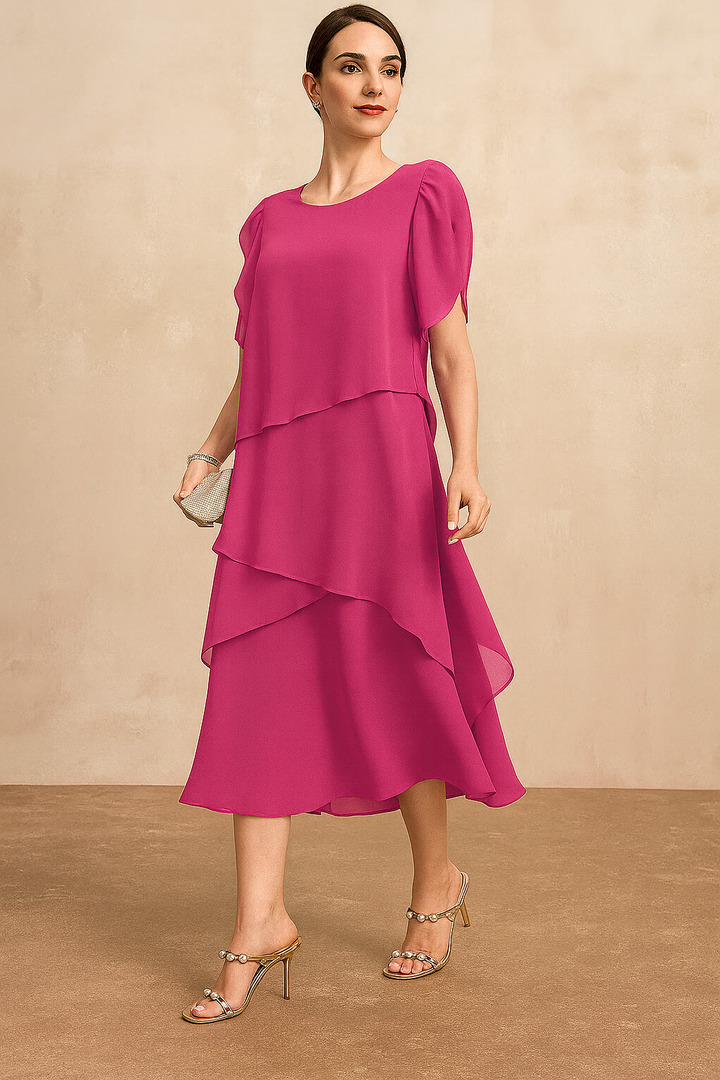 Jean Classic Chiffon Midi Dress
