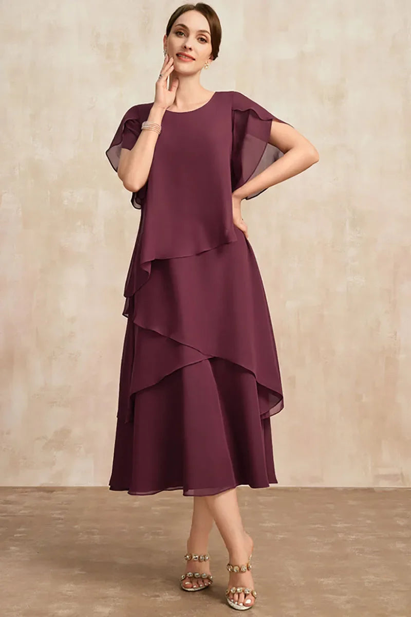 Jean Classic Chiffon Midi Dress