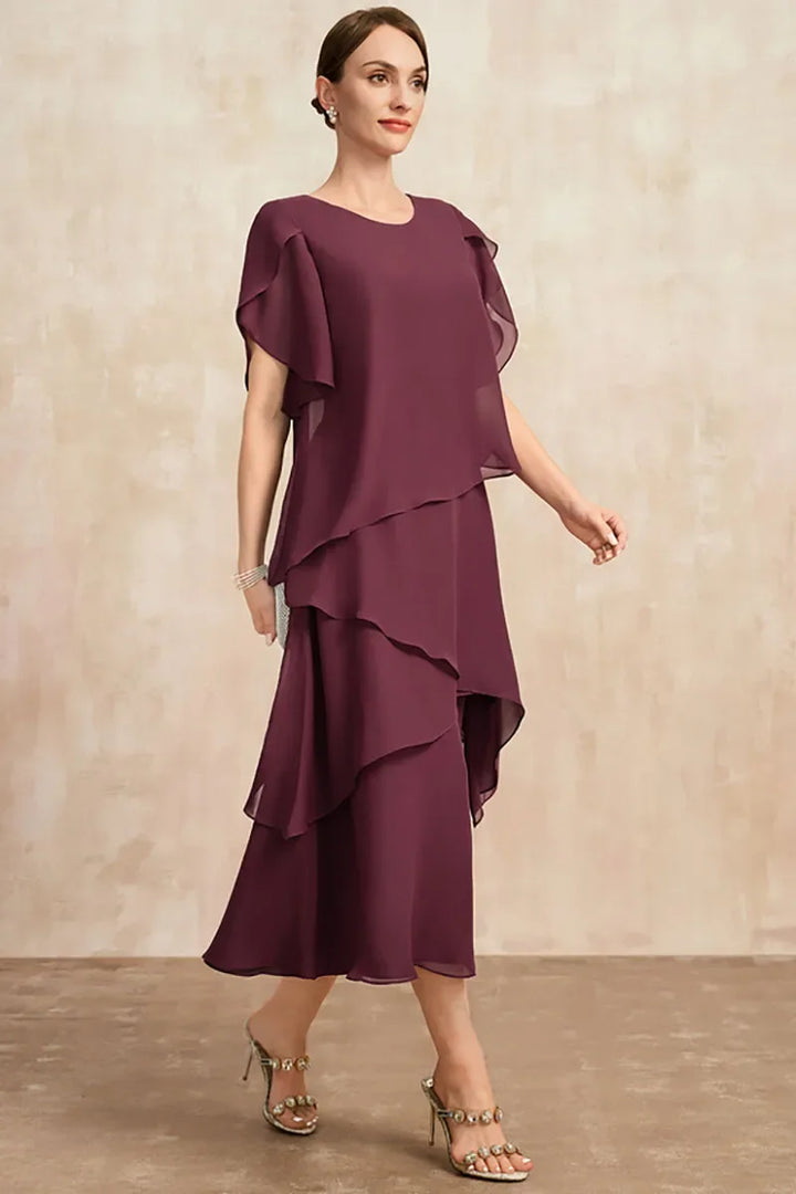 Jean Classic Chiffon Midi Dress