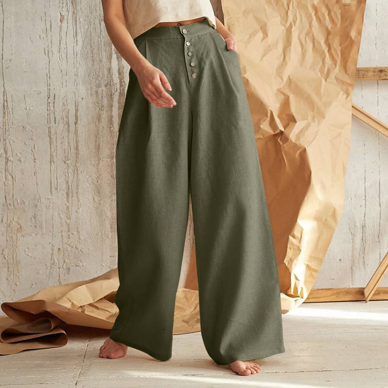 Solène Cotton Wide-Leg Everyday Pants