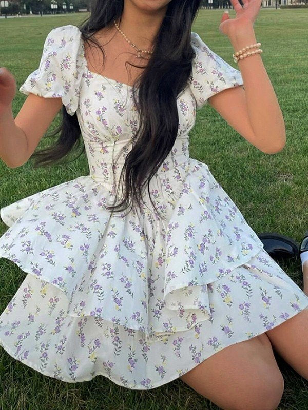 Sienna Floral Tiered Ruffle Mini Dress