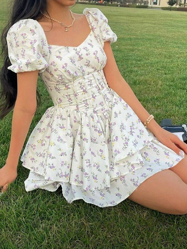 Sienna Floral Tiered Ruffle Mini Dress