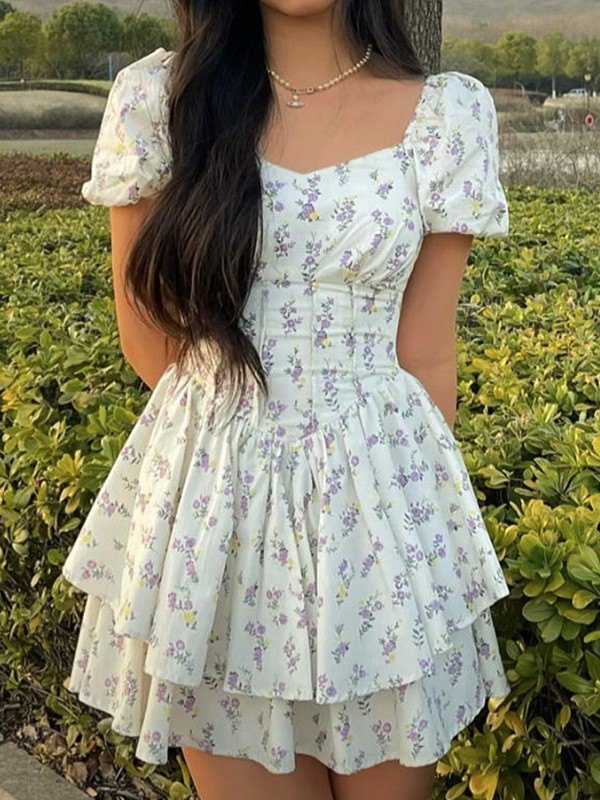 Sienna Floral Tiered Ruffle Mini Dress
