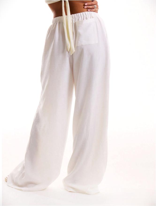 Aveline Linen Drawstring Trousers