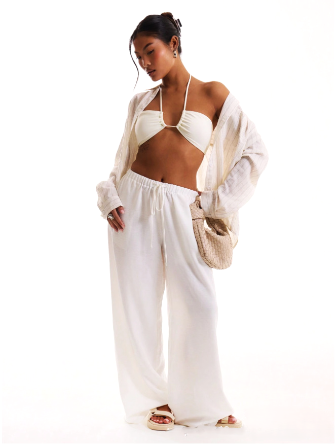 Aveline Linen Drawstring Trousers