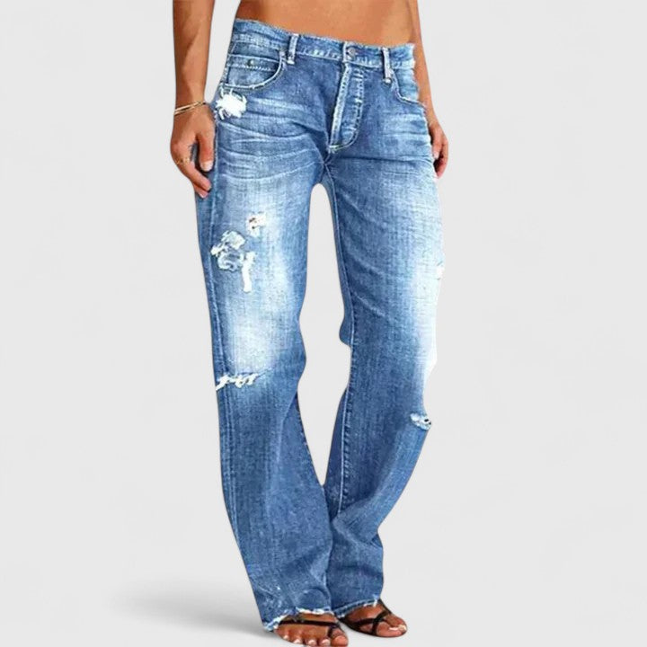 Sadie Distressed Straight Leg Jeans