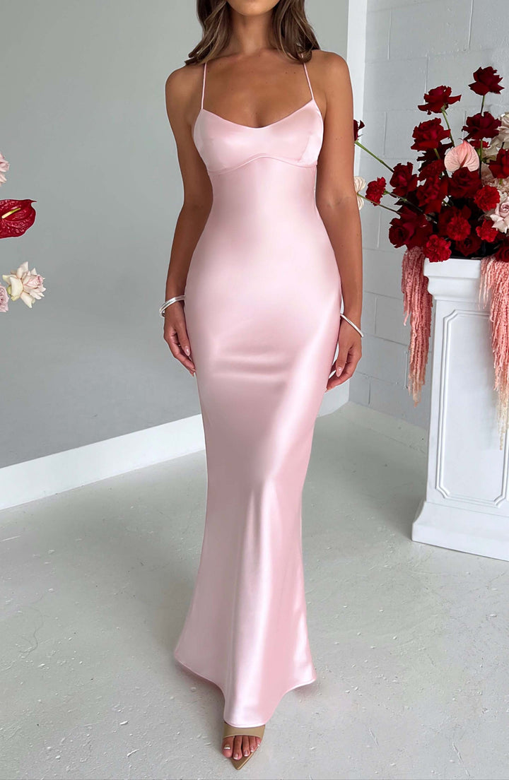 Elena Satin Bias-Cut Maxi Dress