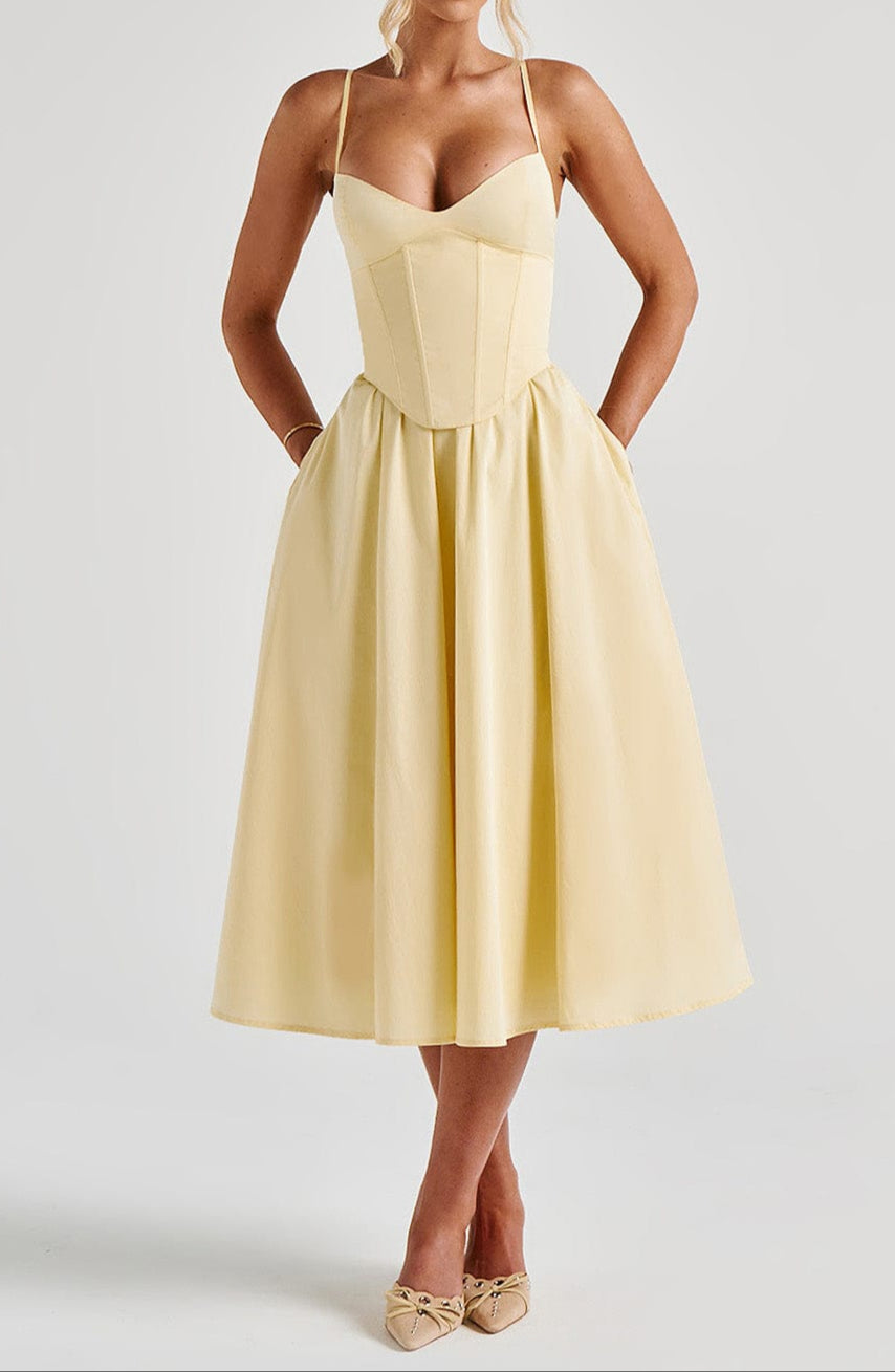 Marielle Sweetheart Corset Midi Dress