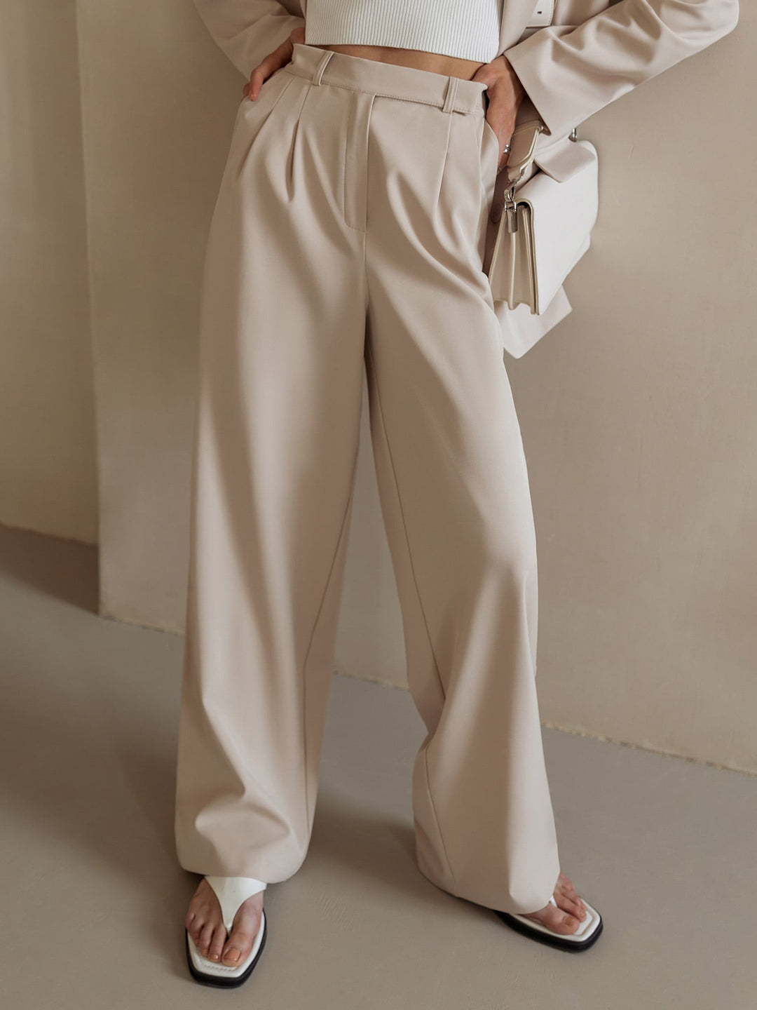Alessia Tailored Wide-Leg Trousers
