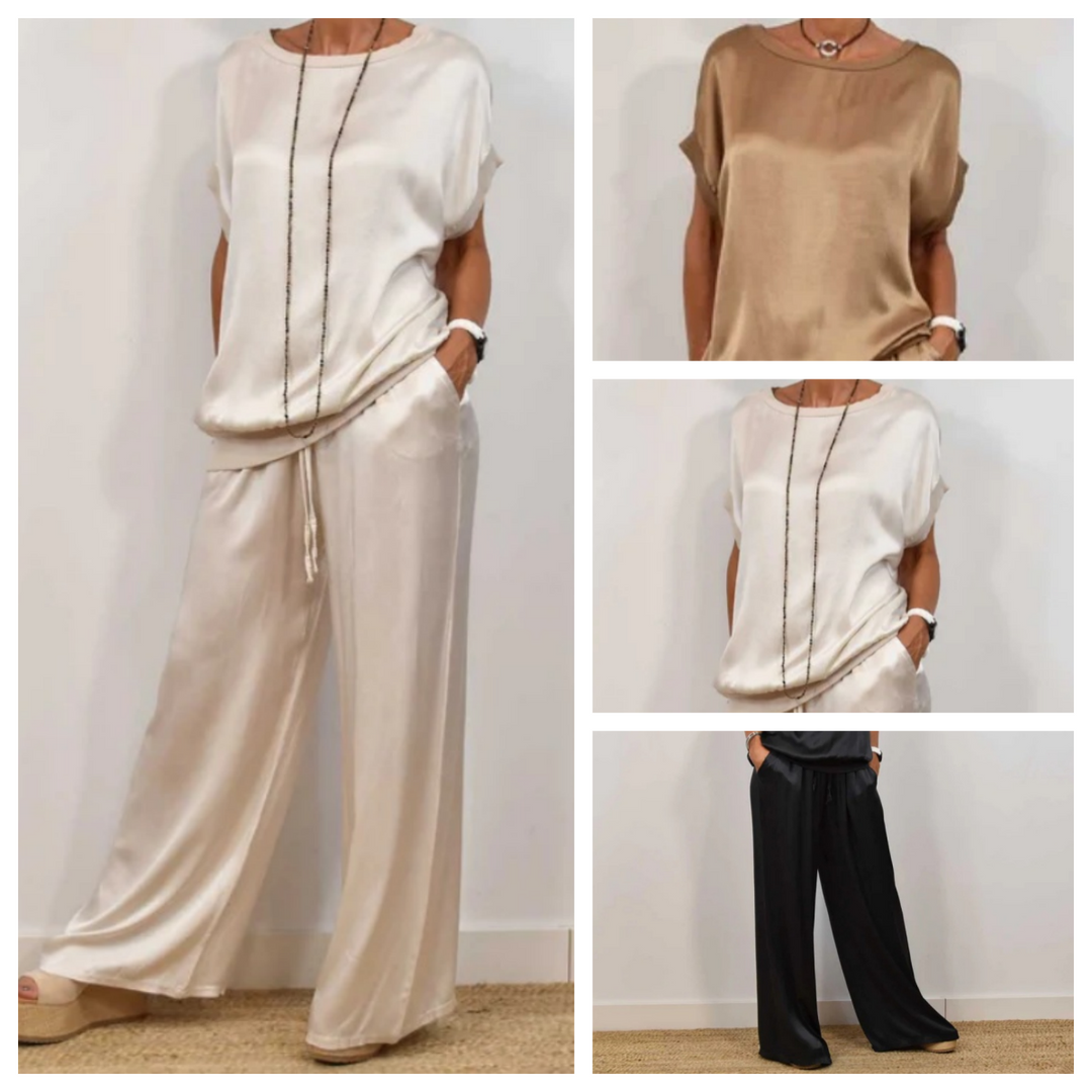 Marla Elegant Wide Leg Two Piece Set