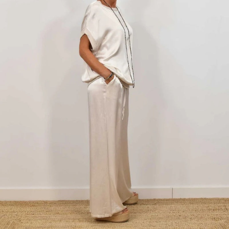Marla Elegant Wide Leg Two Piece Set