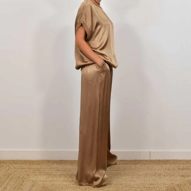 Marla Elegant Wide Leg Two Piece Set