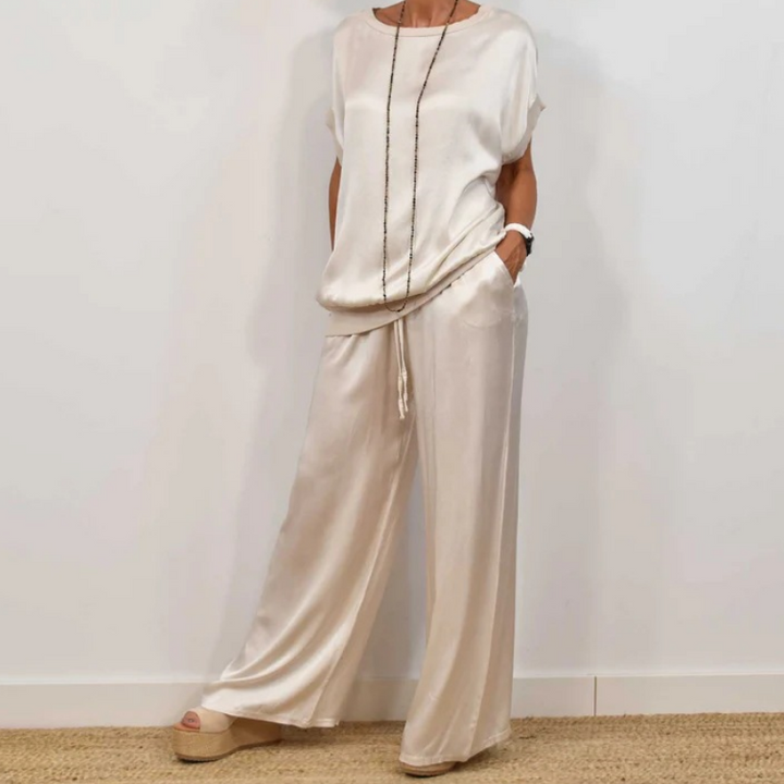 Marla Elegant Wide Leg Two Piece Set