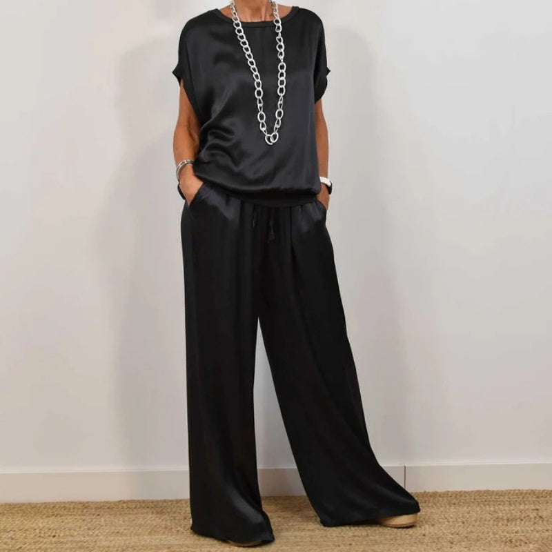 Marla Elegant Wide Leg Two Piece Set
