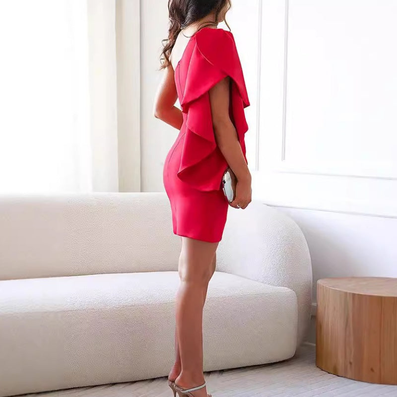 Selene One Shoulder Ruffle Mini Dress