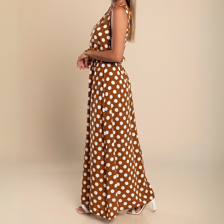 Paula Polka Dot Sleeveless Maxi Dress
