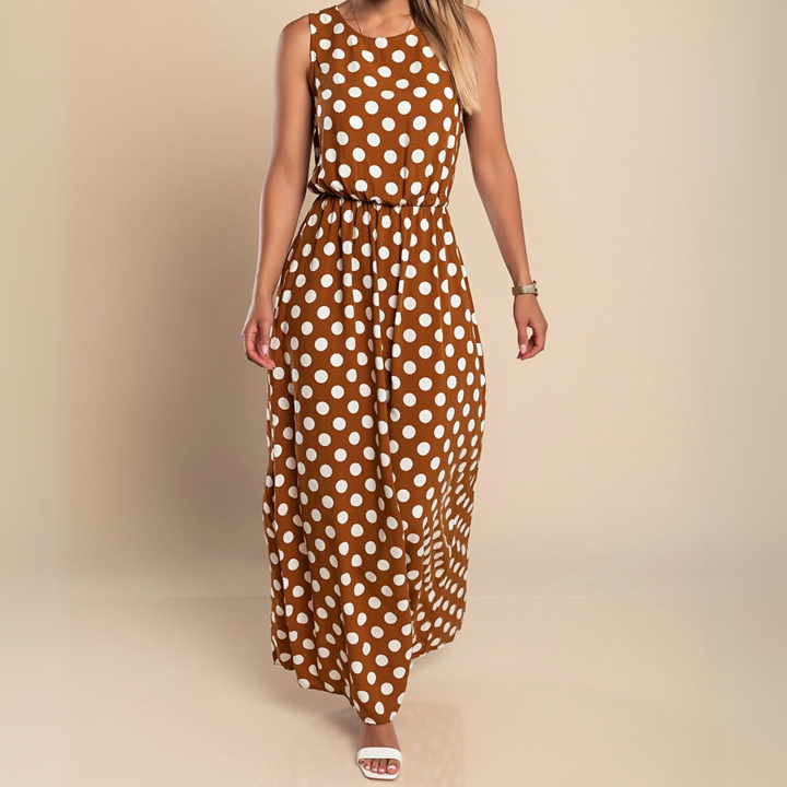 Paula Polka Dot Sleeveless Maxi Dress