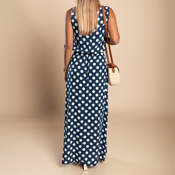 Paula Polka Dot Sleeveless Maxi Dress
