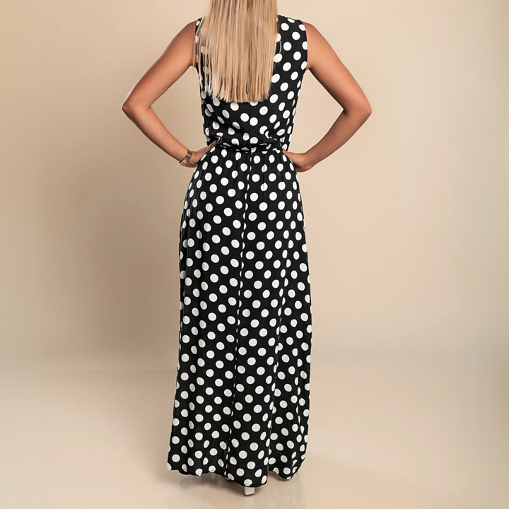 Paula Polka Dot Sleeveless Maxi Dress