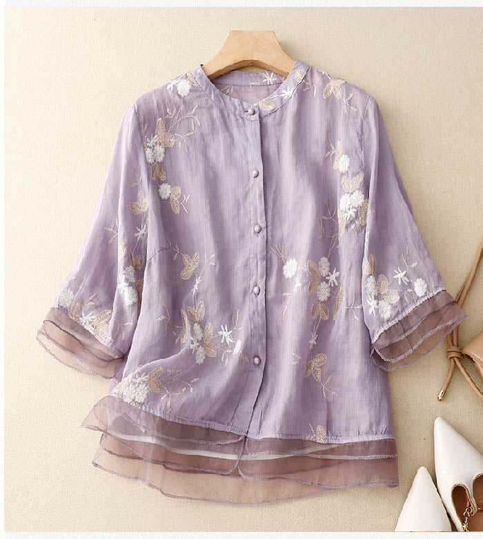 Kourtney Floral Embroidered Blouse