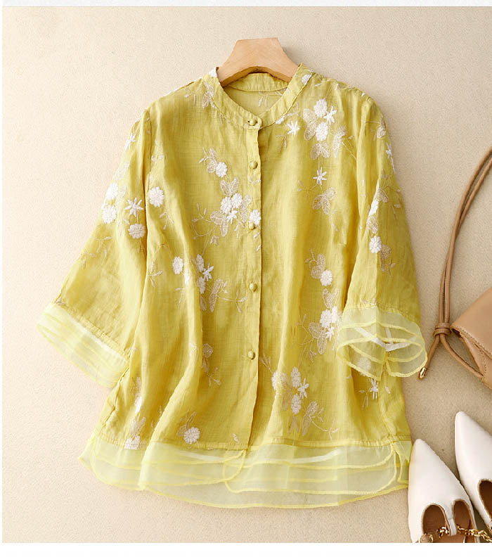 Kourtney Floral Embroidered Blouse