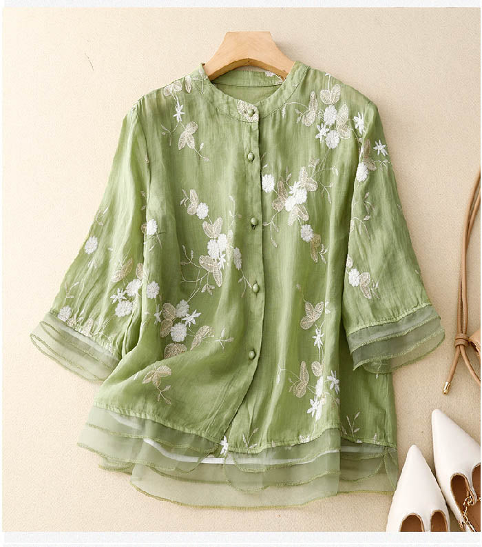 Kourtney Floral Embroidered Blouse