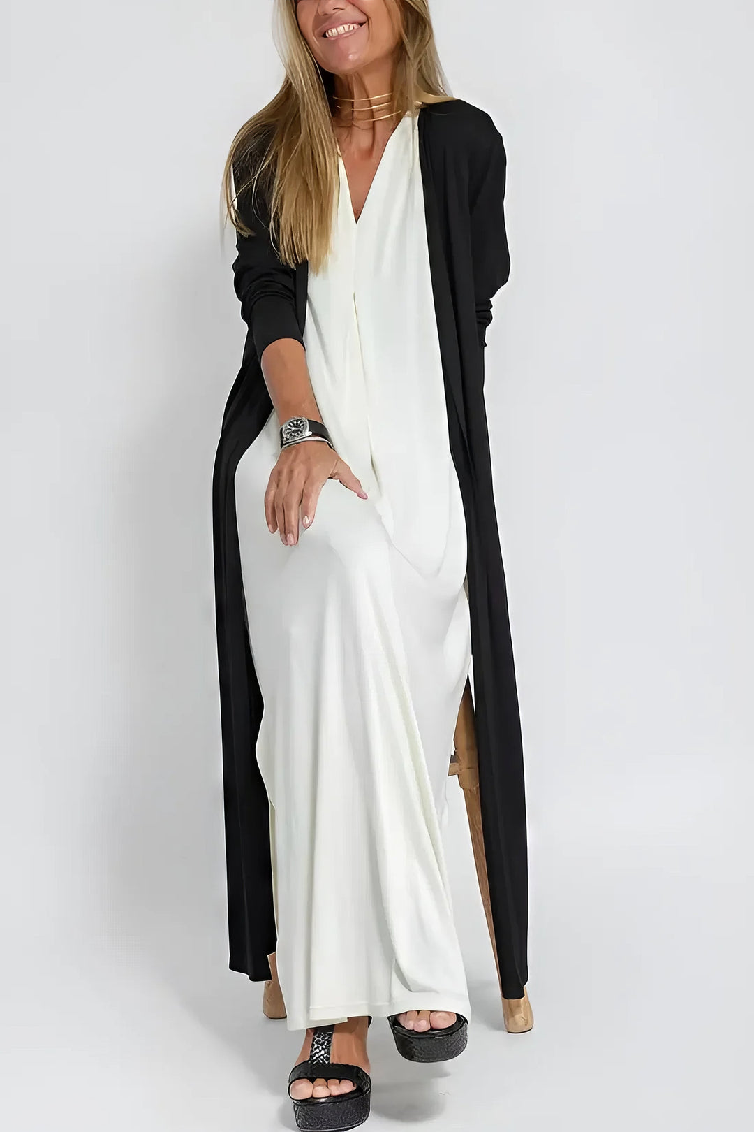 Juno Coordinated Cardigan Maxi Dress