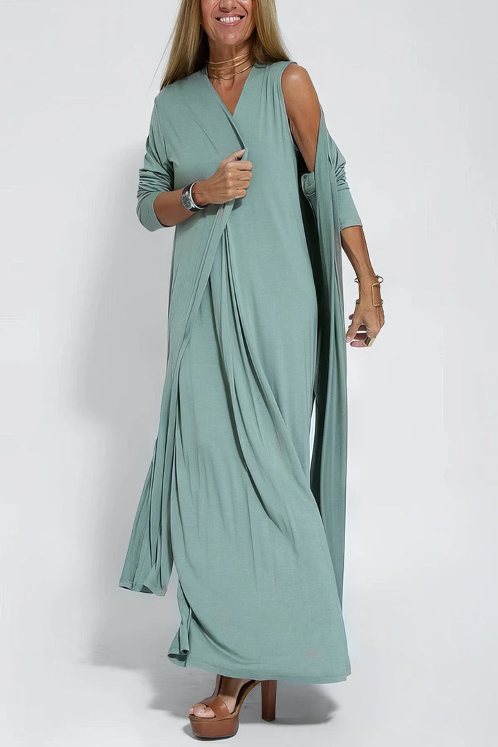 Juno Coordinated Cardigan Maxi Dress