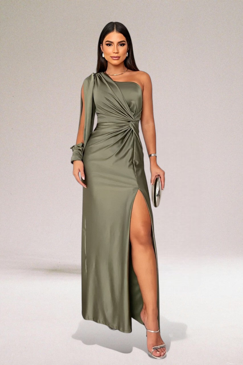 Costanza One-Shoulder Evening Dress
