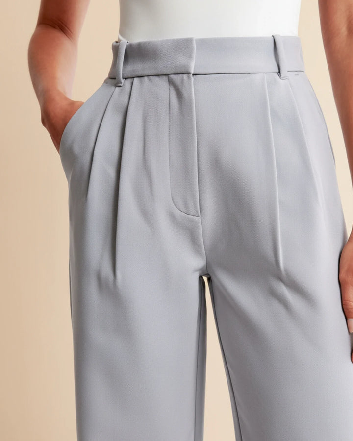 Zara High-Waist Pleated Tailored Trousers