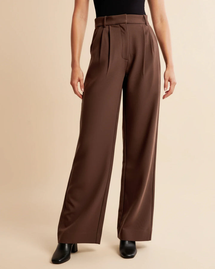 Zara High-Waist Pleated Tailored Trousers